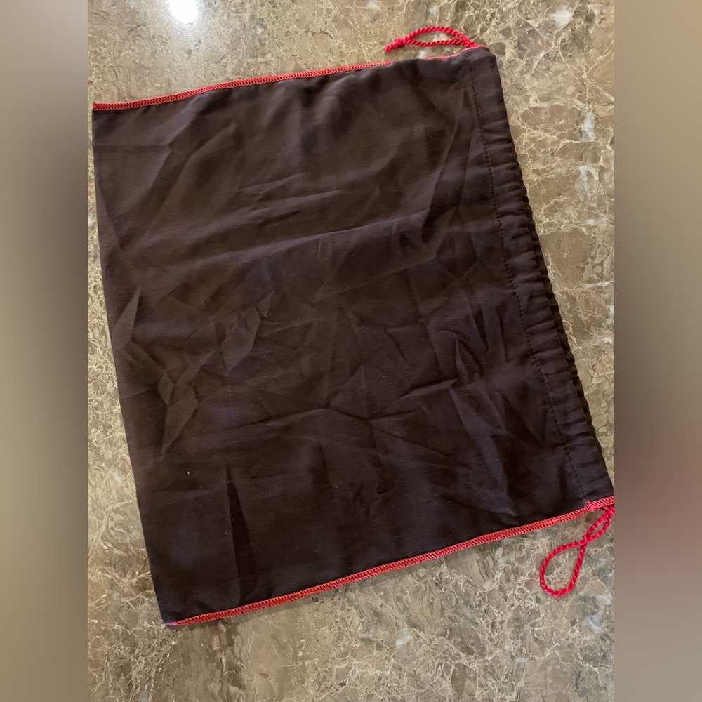 COACH Brown & Red Drawstring Dust Bag W/NWOT UNBRANDED Dice Keychain Bag Charm - Picture 6 of 10